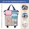 [Foldable Travel Bag] 3-Layer Extra-Large Foldable Travel Bag with Wheels | Nylon Luggage for Daily Commute & Moving