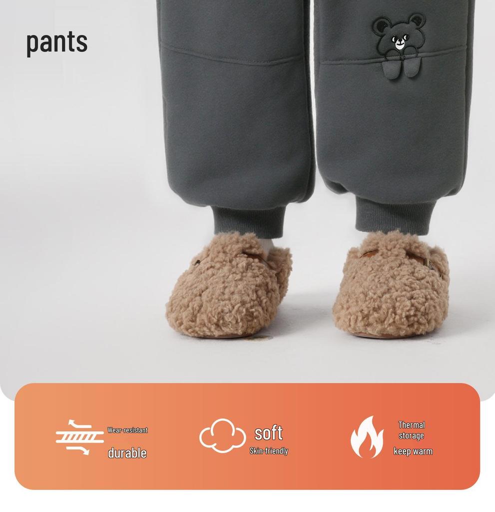 European Boys' Cartoon Sports Thick Sweatpants - Autumn/Winter 2025 Toddler & Children’s Clothing