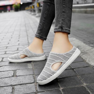 2025 New Spring and Summer Soft Sole Hollow Mesh Breathable Walking Shoes Women's Casual Single Shoes Fashion Trend