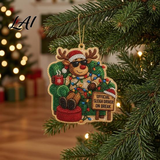 Beginner Friendly DIY Ornaments Christmas Hanging Faux Pearl Art Kit for Adult Bead Festive Party Favors Gifts Painting Ornament Handmade