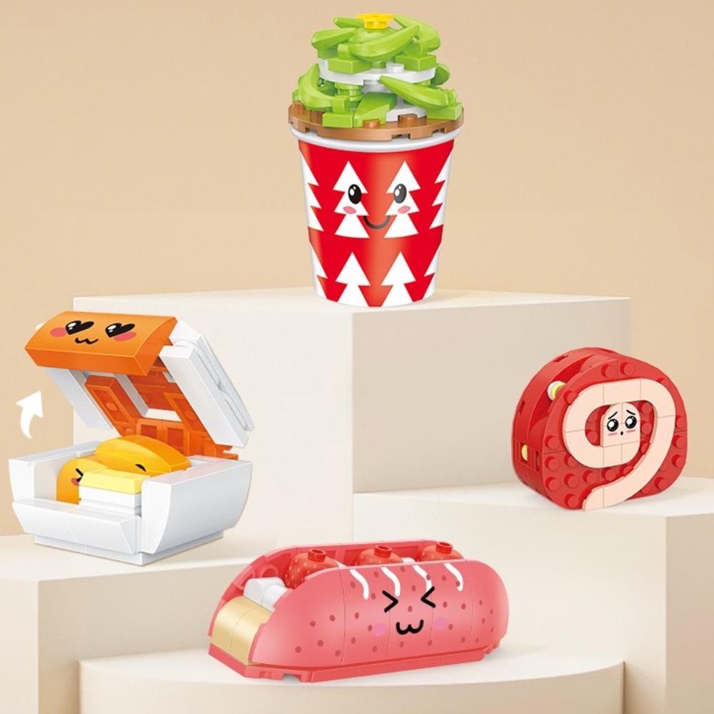 Moc Fun Food Hamburg Cake Dessert Building Blocks Set Macaron Donut French Fries Toys For Children Birthday Holiday Special Gift
