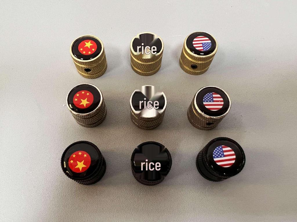 Elektrische Gitarre & Bass Potentiometerknopf - Metallkappe mit eingelegtem Muster für Lautstärke-/Tonregelung.