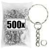 50/500pcs Metal Blank Keyring Keychain Split Rings Keyfob Key Rings Lobster Clasp Key Chain Key Pendant Stainless Steel Rings