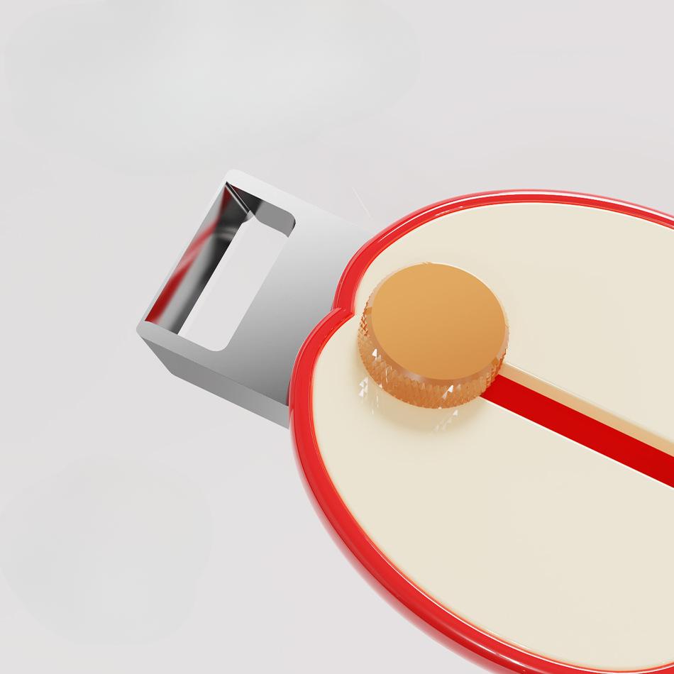 1 buc mini curățător portabil cu lamă retractabilă din oțel inoxidabil cu design drăguț cu măr pentru camping, exterior sau bucătărie