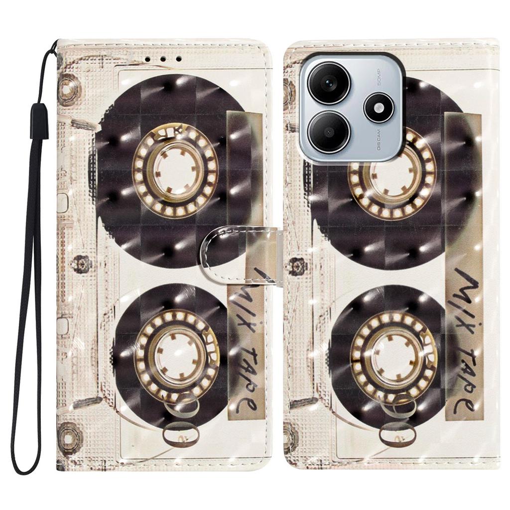 For Xiaomi Redmi Note 14 5G Case PU Leather Wallet Phone Cover 3D Pattern Printing