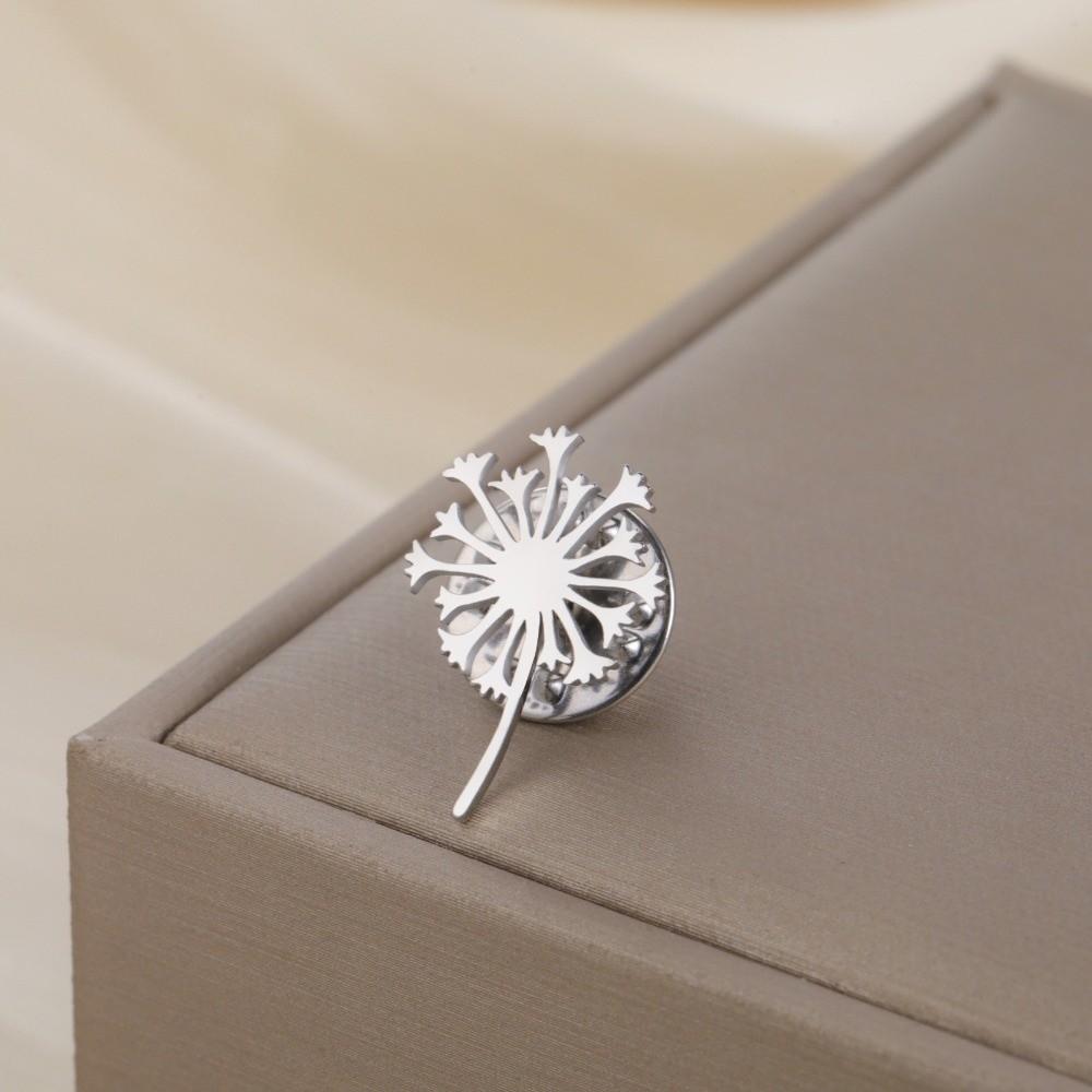 Luxury Blowball Brooch Stainless Steel Suit Badge Pin Minimalist Women Brooch Gift