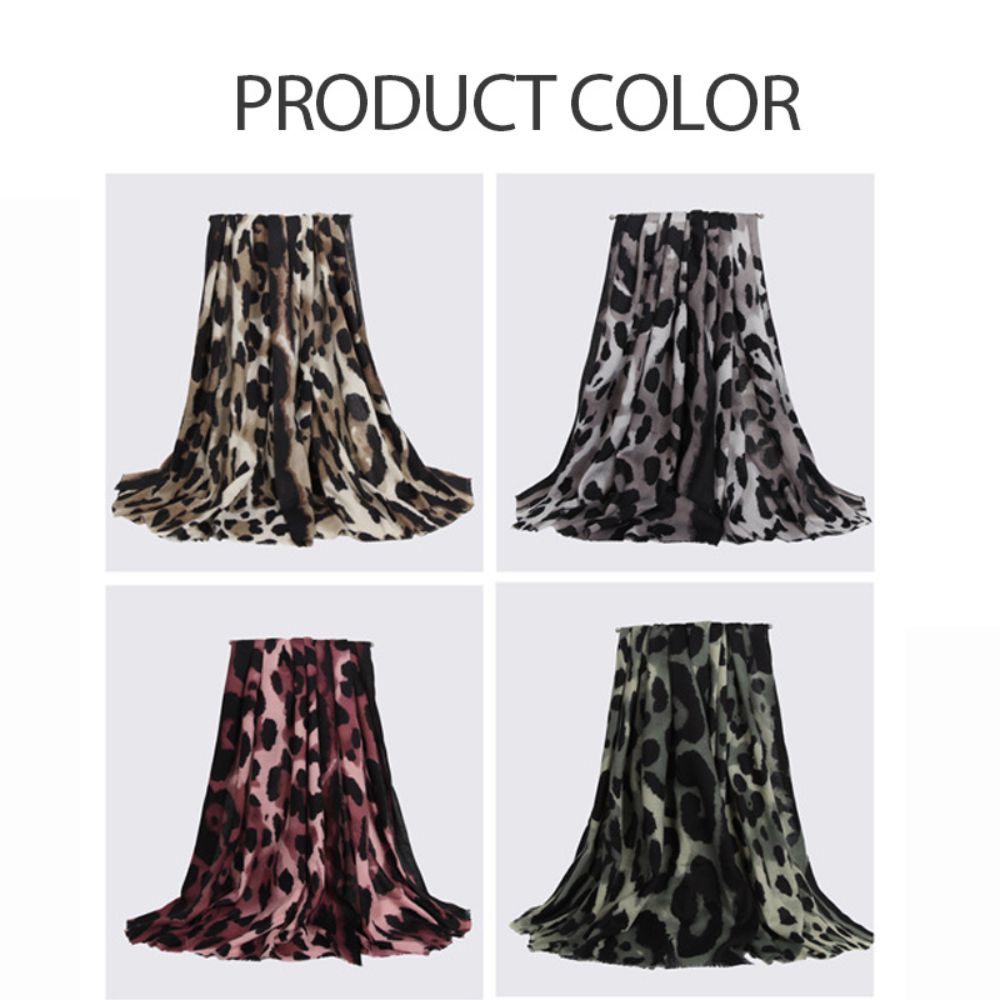 Wool Women's Shawl Leopard Print Lady Scarves Wraps Fashion Foulard Pashmina Hijabs Hijab Use