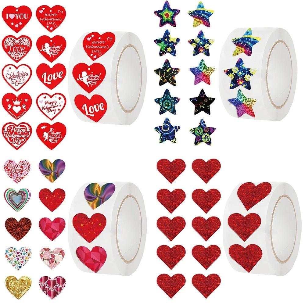 1000Pcs Heart Shaped Love Heart Stickers Paper 2.5cm Decorative Sticker Self Adhesive Cute Gift Sealing Happy Valentine's Day