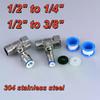 1 Set Oțel Inoxidabil 304 1/2" La 1/4"3/8" Conector Rapid pentru Conductă PE Comutator Valvă Unghiulară Piese Intrare Filtru Apă RO Teu Robinet cu Bilă
