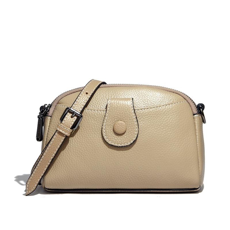 Leather women's bag first layer cowhide small square bag spring new trendy bag Internet celebrity fashion simple shoulder messenger bag