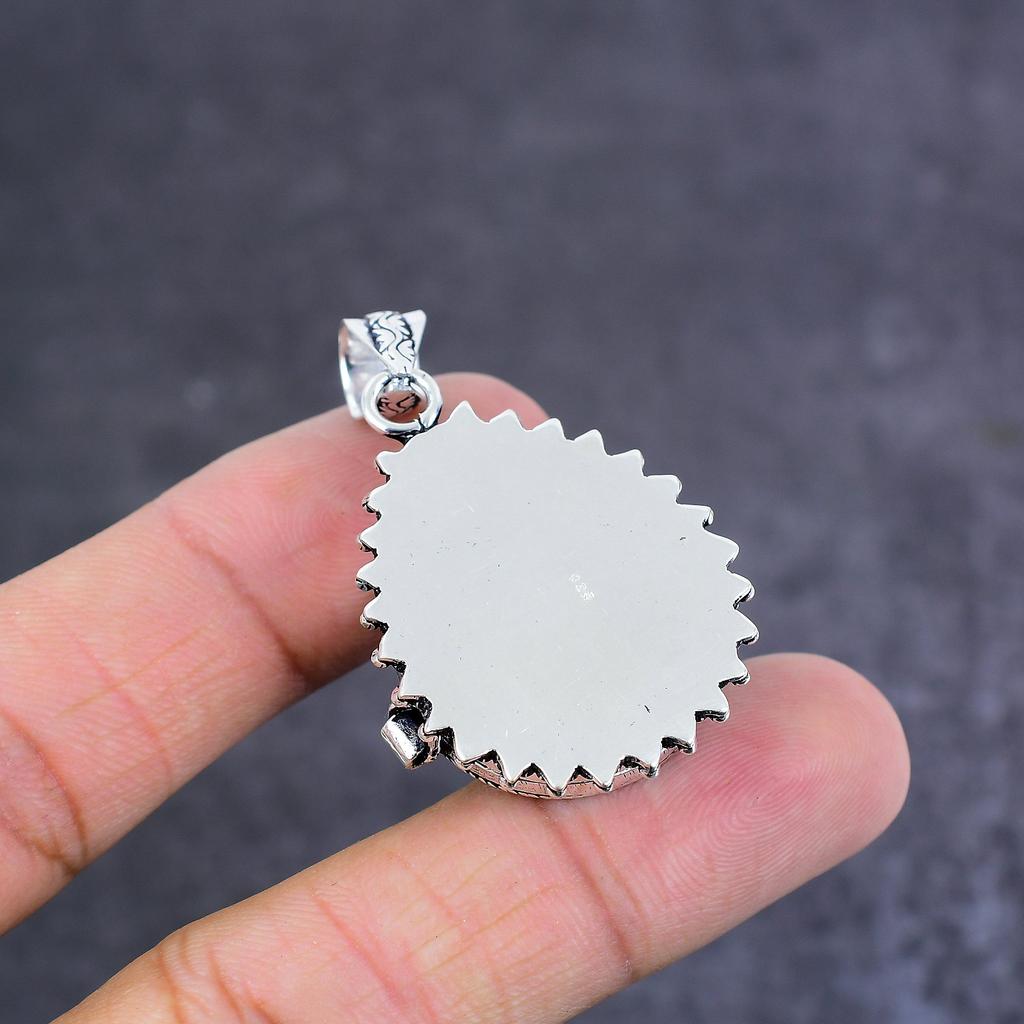 Chrome Diopside Handmade 925 Sterling Silver Jewelry Poison Pendant 1.77" G4K22