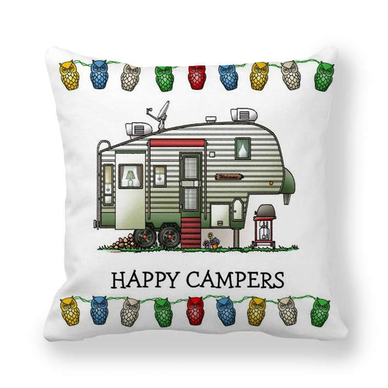Happy Campers Potah na autopolštář Sova Venkovní kempingový Polštář Dekorativní na pohovku