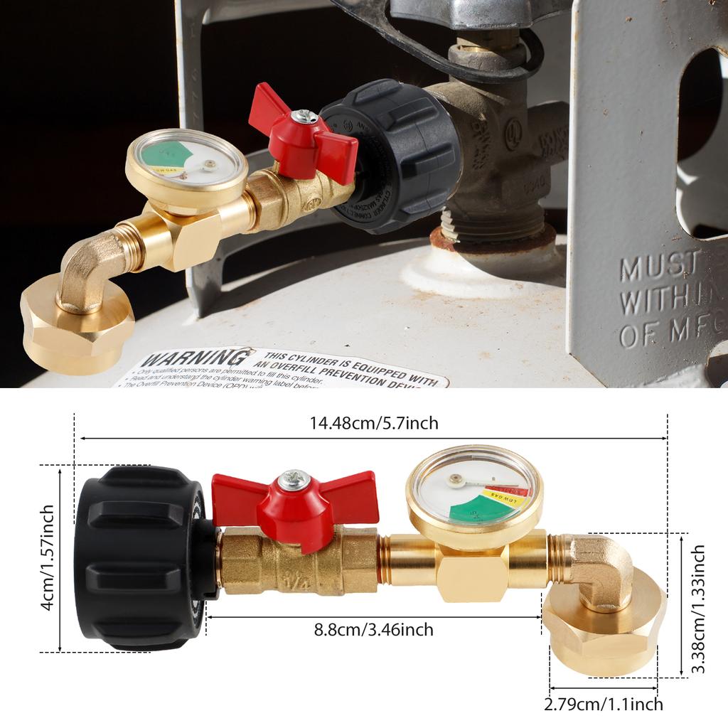 Propane Regulator Stainless Steel Brass Propane Regulator Adjustable Heat Resistant Gas Grill Regulator Hose for Camping Stove
