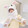 Children's Hat, Winter Scarf, Scarf, and Neck in One, Cute and Adorable Parent-child Bunny with Movable Ears, Plush Hat