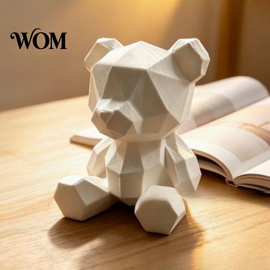 Decoración Estilo Nórdico Oso Poligonal Estatua, Adorno Impreso en 3D Pintado a Mano, Escultura de Arte Poligonal Geométrica Personalizable, para Escritorio de Sala de Estar