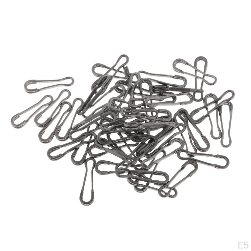 50 Pieces Fishing Snaps Swivels Baits Clip Carp Tackle