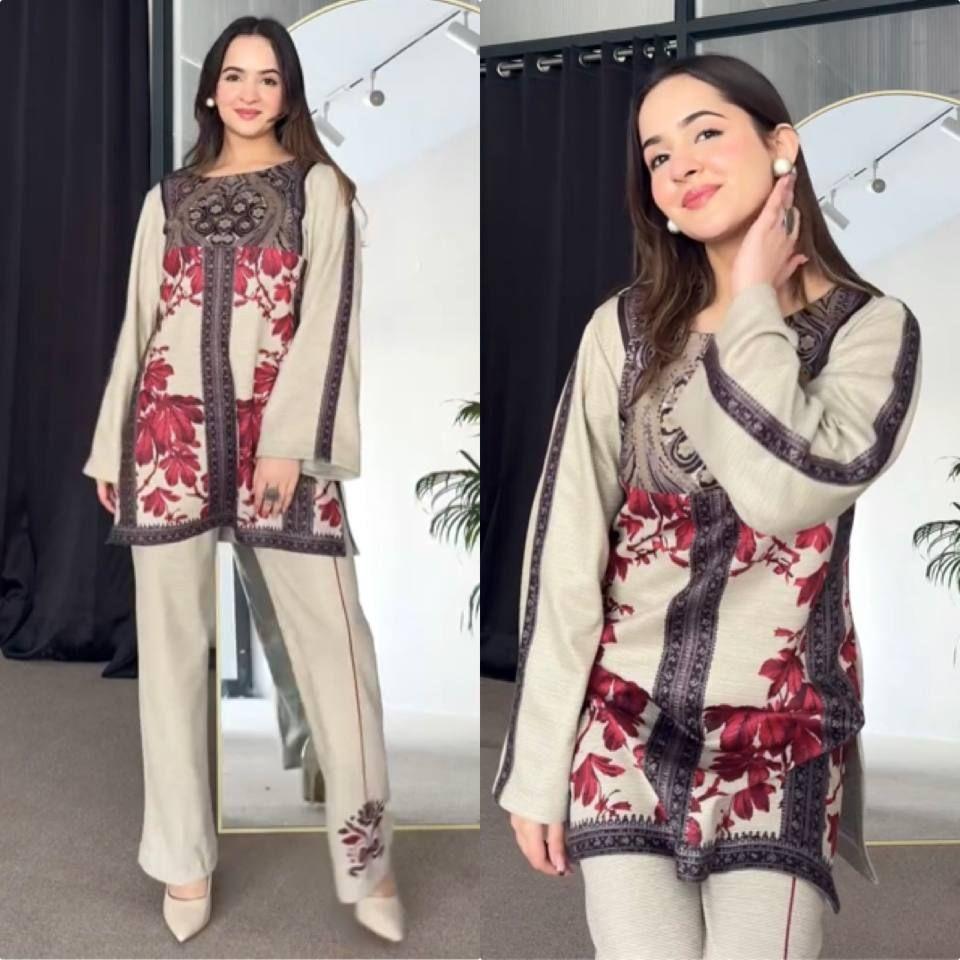 *Launching New  Đěsigner Party Wear Look Pur Natural Crepe Top&plazzo Co-ords Set*