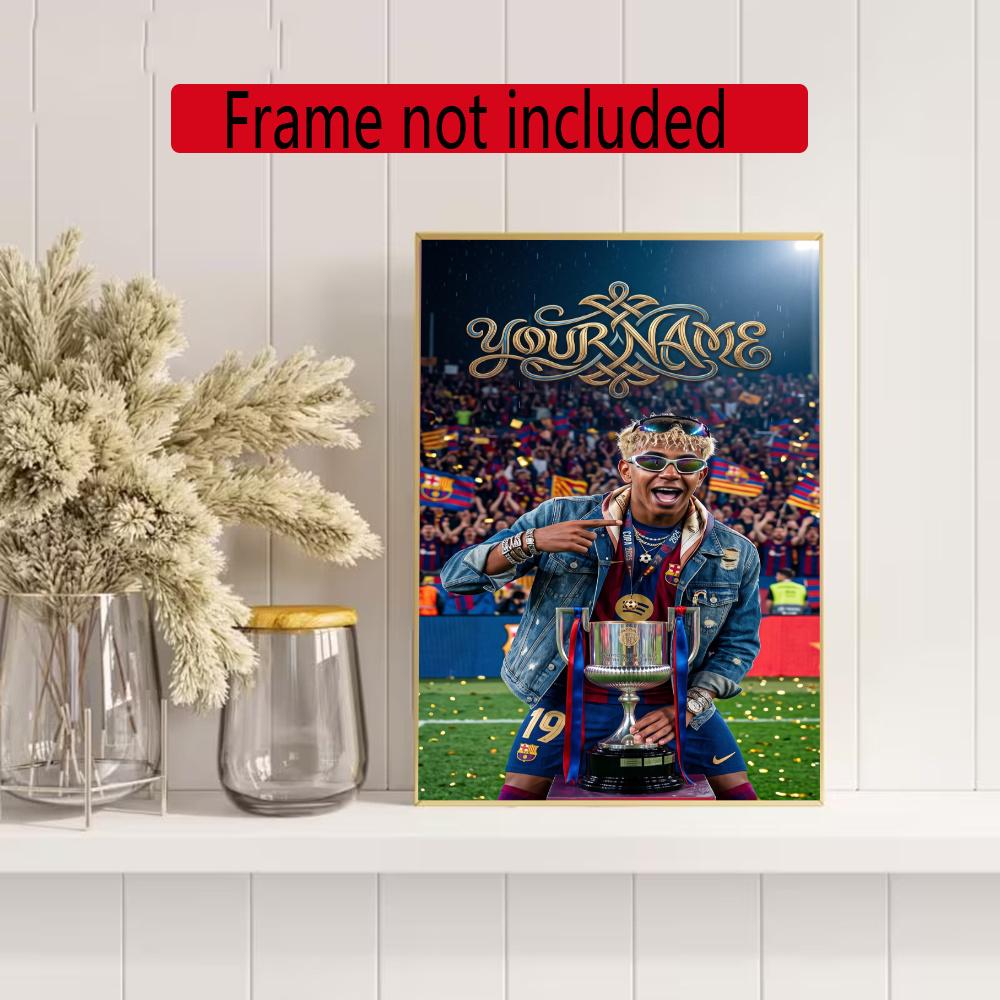 Lamin Yamal Customize Your Name Diamond Painting Round Diamond Rhinestones Mosaic Diamond Embroidery Wall Paintings Rhinestones Gift Frameless