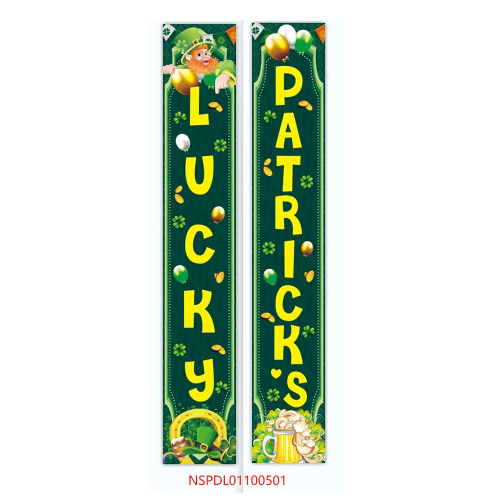 St. Patrick'S Day Family Party Door Frame Decoration Couplet Polyester Cloth Flag Poster Customization