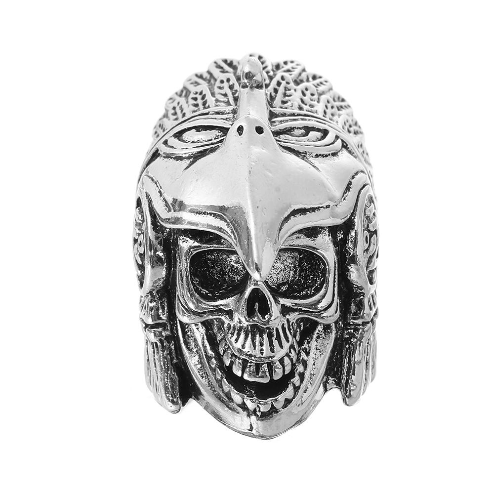 Boutique New Retro Simple New Punk Hip-hop Skull Personality Men's Open Ring Robot Ghost Head Jewelry