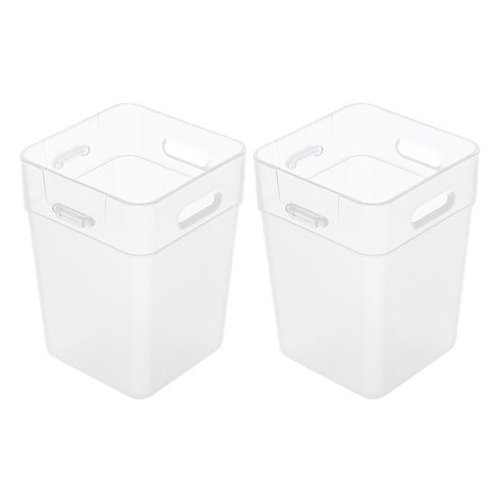 2Pcs Refrigerator Storage Box Transparent Buckle Design PP Fridge Side Door Food Holder for Kitchen