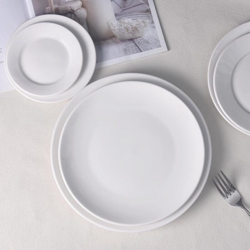 Zhi Shi Commercial White Ceramic Western Dinner Plates