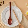 3/6pcs Natural Wood Spoon Long Handle Solid Wood Soup Spoon Eat Ramen Noodle Soup Spoon Japanese Household Eating Spoon