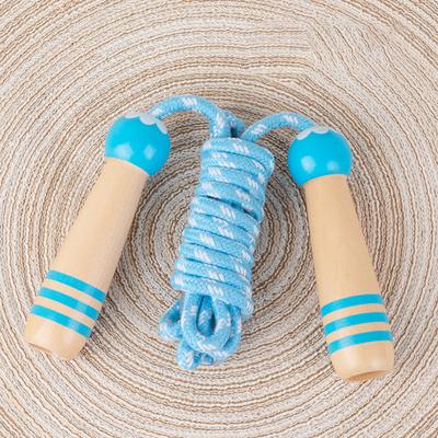 Lightweight Tangle-Free Braided Kid Skipping Rope Cartoon Wooden Handle Adjustable Length Jump Rope