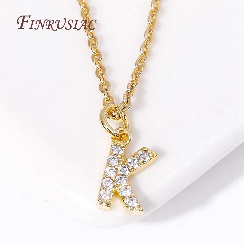 Classic A-Z Initial Letter Pendant Necklace Female 18K Gold Plated Simple Choker Neck Chain Woman Necklaces Jewelry Gifts