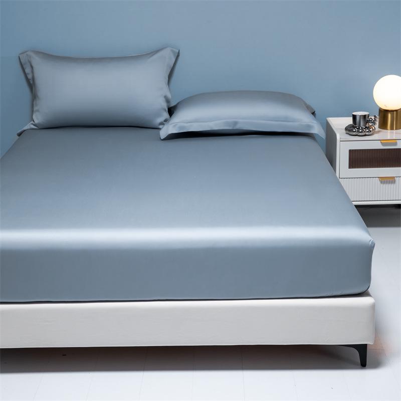 Four Seasons Tencel Fitted Sheet: Breathable, Cooling Nude Mattress Protector for Single/Double Beds.