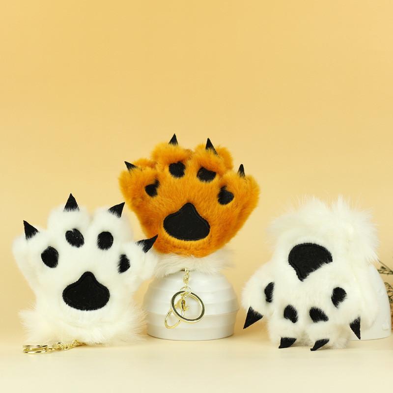 Stuffed Animal Tiger Paw Keychain Unique Kids Collectors Bag Pendant Gift Doll