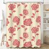 Vintage Red Floral Shower Curtain Decorative Rectangular Pattern Waterproof for Bathrooms Bathroom Accessories 180x240cm (6ftx90