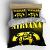 Nirvana Band Schwarz & Gelb Bettwäscheset Bettwäscheset (1 Bettbezug, 2 Kissenbezüge, Bettdecke nicht enthalten)