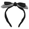 French Vintage Plaid Headband: Elegant Autumn/Winter Skull Headdress for Women