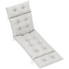 Sun Lounger Cushions Only, 190x56x10cm Garden Lounge Chair Cushions, UPF20+ 220gsm Fabric, Thick Sunbed Replacement Pads with 6 Ties, Light Grey