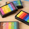 6-in-1 Rainbow Color Print Pad Oily Quick-drying for Children's Fingerprint Painting Hand Ledger Diary Decoration Ink Pad