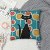 Atomic Circular Cat Square Pillowcase Polyester Linen Velvet Printed Zip Decor Room Cushion Cover
