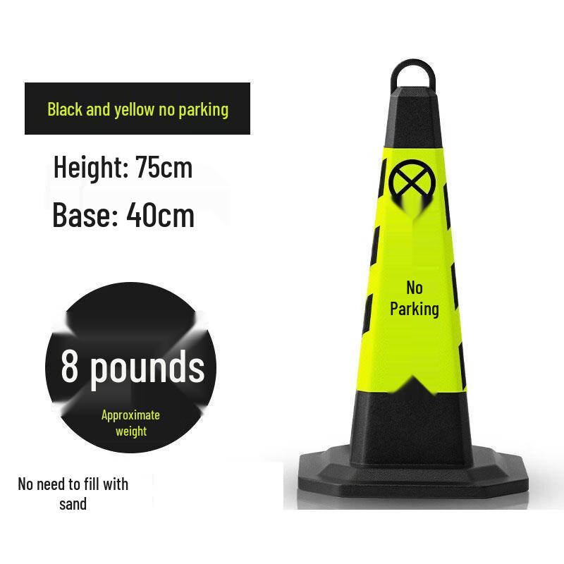 DAXTE Rubber Traffic Cone with No Parking Sign