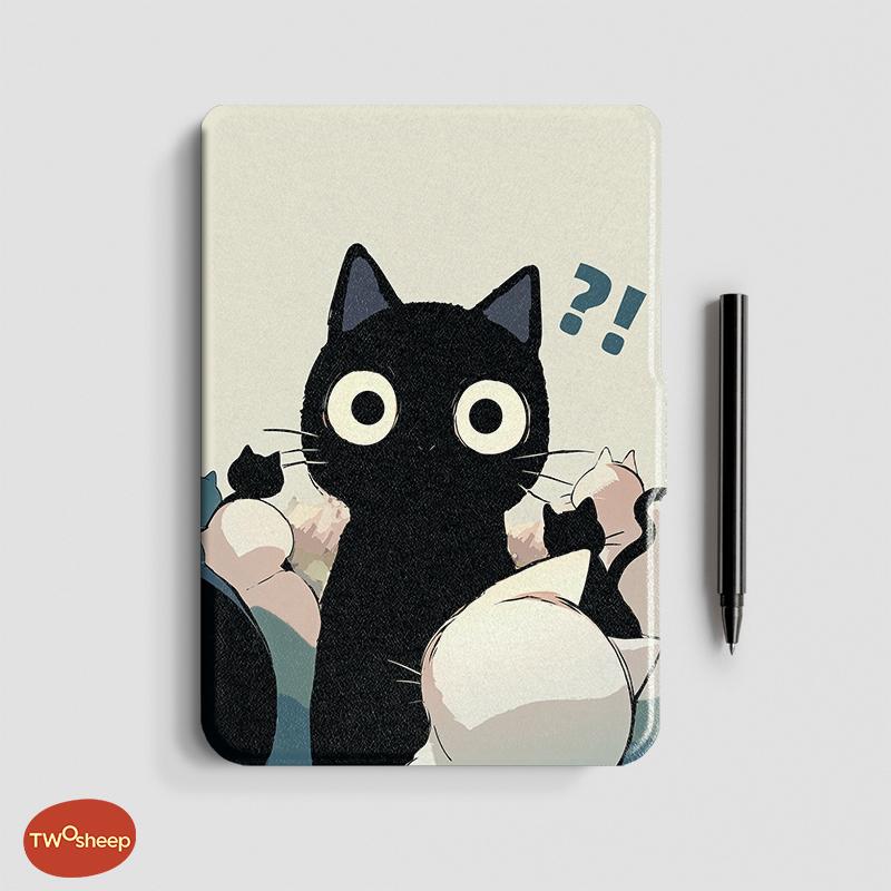 Twosheep 6-inch Case for Kobo Clara BW Clara Colour Clara 2E TPU Magnetic Flip Auto Wake Sleep TPU soft Cover Cute Cat Style