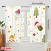 2 Stück, 2D-Flachdruck Vorhänge Digitaldruck Niedlicher Schneemann Weihnachtsbaum_b (2) Vielseitiger Polyesterstoff (ohne Stange)