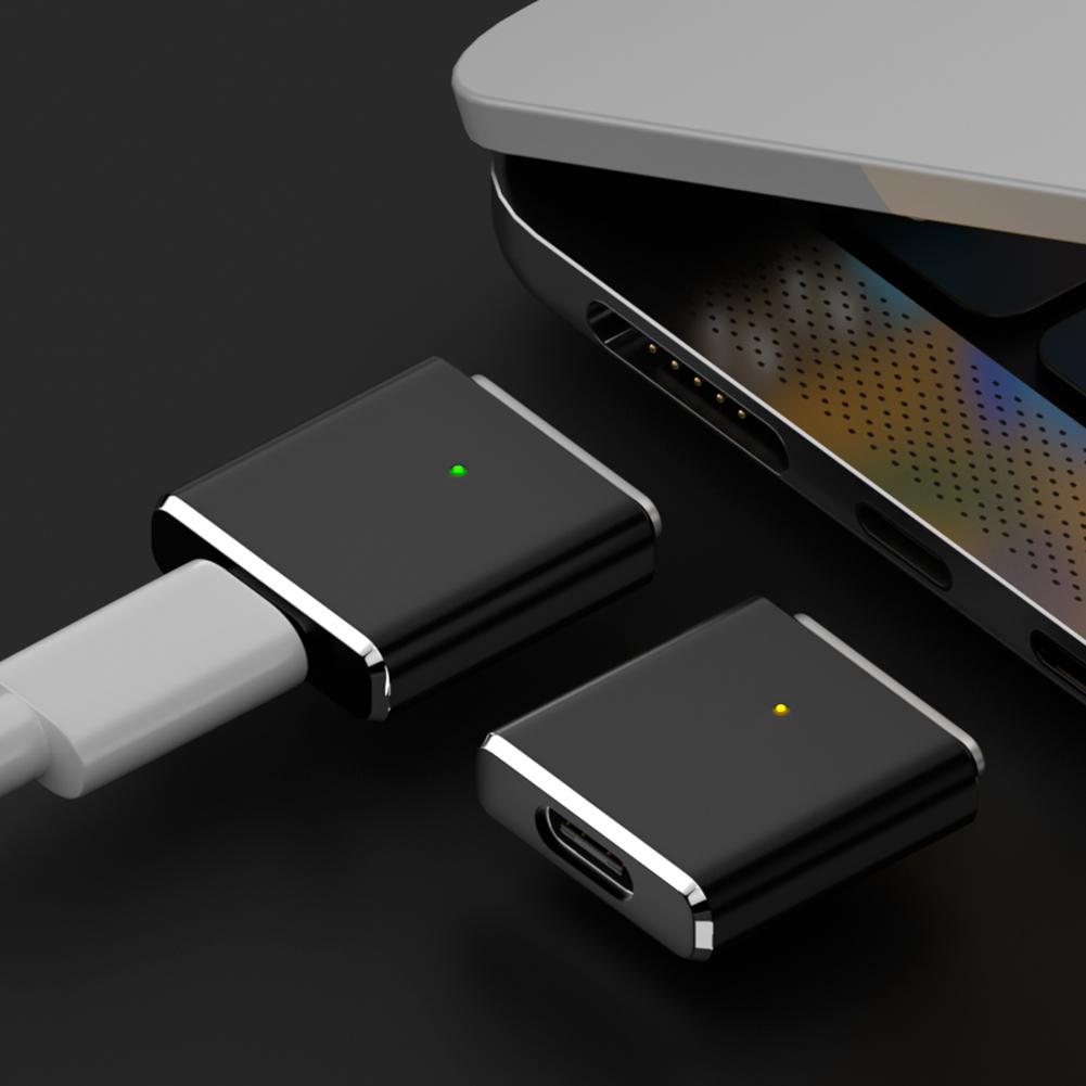 100W USB C To Magnetic 3 Charging Adapter with LED Indicator PD3.1 Fast Charging Converter for MacBook Air/for MacBook Pro