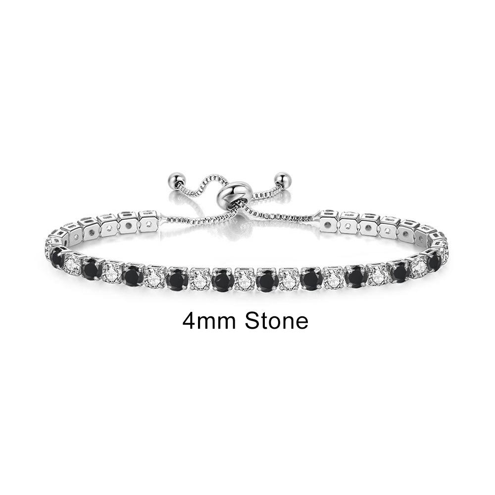 Adjustable Colorful Birthstone Tennis Bracelet for Women Multicolor CZ Crystal Wedding Birthday Gift Hand Jewelry