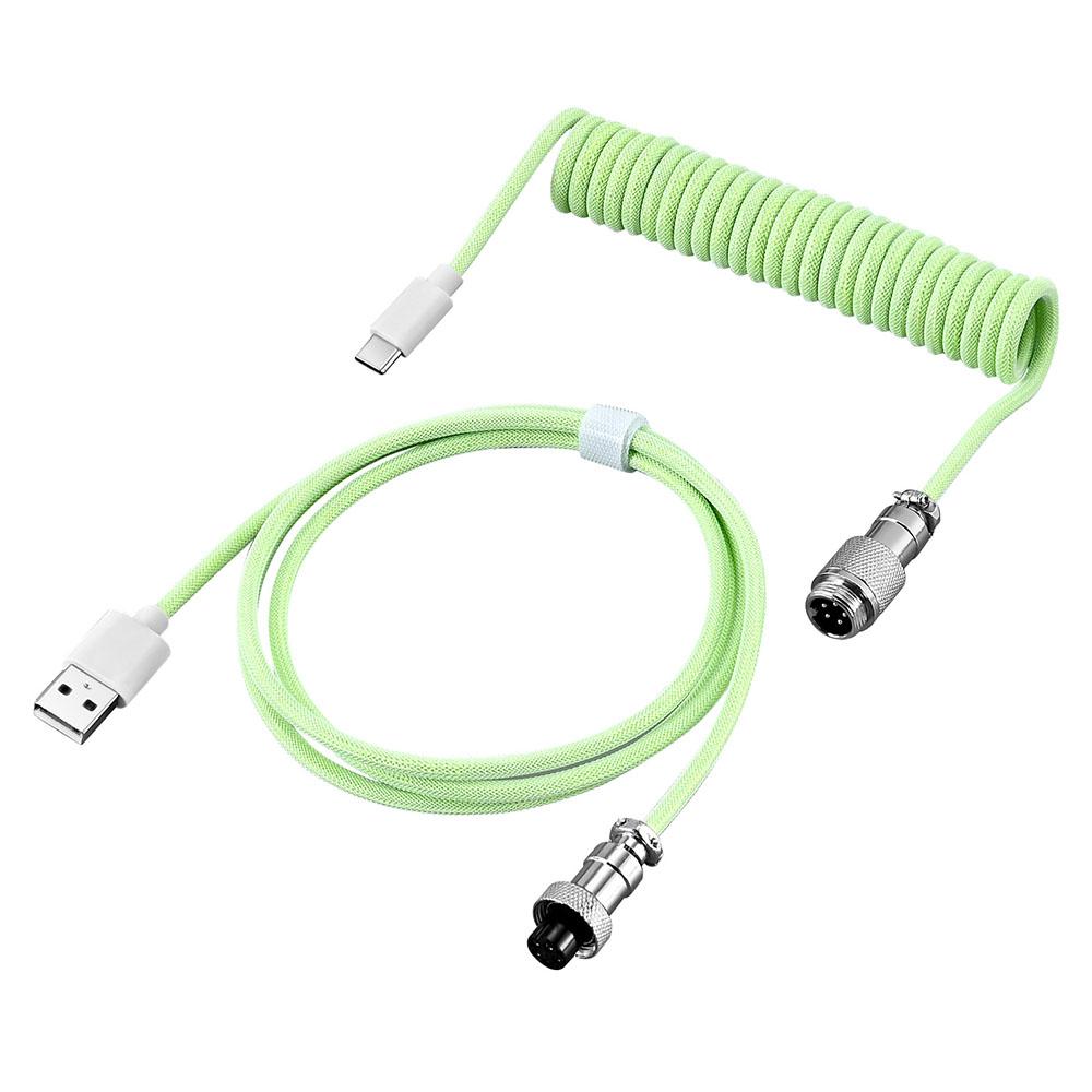 Mechanical Keyboard Aviator Adapter Coiled Cable Type C Phone Charging Cord USB Keyboard Aviation Connector Wire for Desktop PC