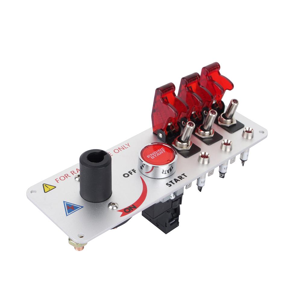 5 In 1 DC 12V Flip Up Ignition Toggle Switch Panel Car Engine Start Push Button with Led
