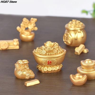 Feng Shui Glücksbringer Fa Cai Geldbaum Goldbarren Tasche Glücksbringer Frühlingsfest Maskottchen Desktop Ornament Auto Wohnkultur Handwerk