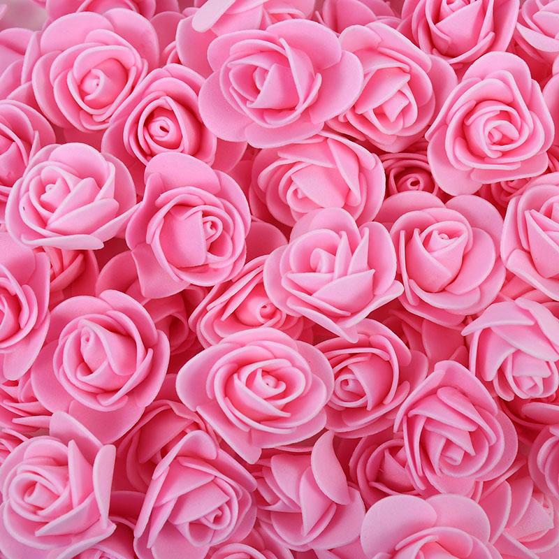 50/100/200Pcs 3.5cm PE Foam Rose Head Artificial Flower For Wedding Birthday Party Home Decor DIY Bear Rose Valentines Day Gifts
