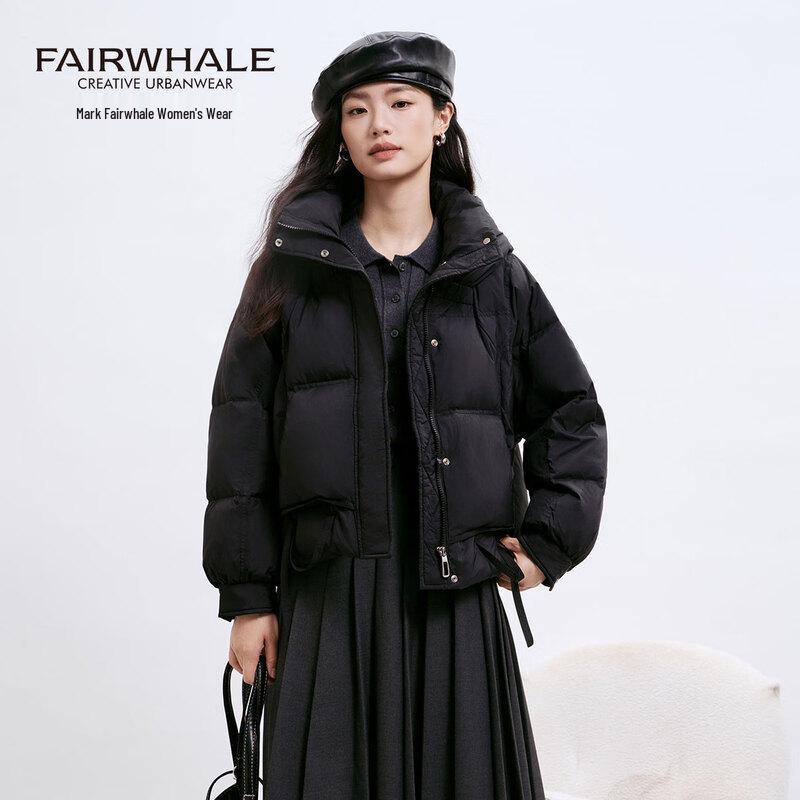 Mark Fairwhale Women's 2025 Ribbon Design Short Hooded Down Jacket