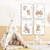 Customize Baby Name Posters Boho Bear Rainbow Sun Wall Art Nursery Canvas Painting and Prints Pictures for Kids Bedroom Decor