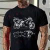 Męska Koszulka Ninja ZX6R Motocykl Niebieski Nadruk Bawełna Okrągły Dekolt Krótki Rękaw T-shirt Hip Hop Street