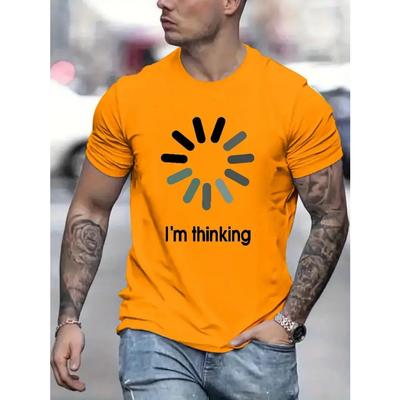 T-Shirt mit Grafikdruck „Vibrant Thinking“ – weich, atmungsaktiv, kurzärmlig, lässiges Sommer-T-Shirt für Herren – entspannte Passform, für den Alltag